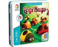SmartGames LogiBugs - Magnetisch Logisch Denkspel - 48 Educatieve Lieveheersbeestjes Uitdagingen - Compact Reisspel & Solospel - Vanaf 6 Jaar — cadeau in Spellen & Speelgoed
