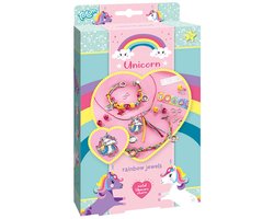 Totum Unicorn 2 armbandjes en ketting maken sieraden knutselset | knutselen speelgoed meisjes vanaf 5 jaar | 25-delig met metalen unicorn bedel — cadeau in Spellen & Speelgoed