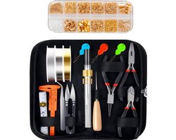 MMOBIEL Sieraden Reparatie Set – Gereedschap Sieraden voor Reparaties en Maken van Oorbellen, Armbanden, Kettingen en meer - 845 Stuks – incl. Sieraden Tangen, Draad en Sieraden Benodigdheden - Goud — cadeau in Hobby