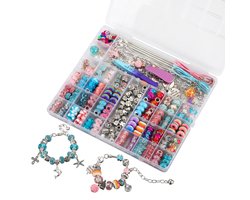 Sieradenset Meisje met sieradendoosje(230+PCS） -DIY sieradendoos -Kettingen armbanden zelf maken - sieraden DIY knutselset voor kinderen - bedelarmbandkit doe-het-zelf kindersieraden, knutselen, kinderspeelgoed(5-10 jaar)-Roze — cadeau in Spellen & Speelgoed