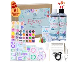 JT Products Epoxy Starterspakket - Zelf Sieraden Maken - Giethars - Epoxy Starterskit - Sieraden, Ketting, Oorbellen, Armband, Ring, Sleutelhanger - Epoxy Resin - Epoxy Hars - Sieraden Maken Set - Sinterklaas Cadeau — cadeau in Hobby