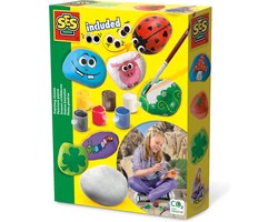 SES Creative – Stenen schilderen – creatieve knutselset vanaf 5 jaar – inclusief stenen, verf, penseel en wiebeloogjes — cadeau in Spellen & Speelgoed
