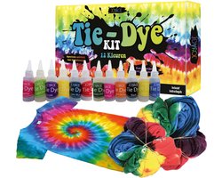 Joyage Tie Dye Kit Verf - 12 kleuren - Tie dye verf poeder - Tie dye set kinderen knutselset - Textielverf wasmachine - Batik Verf set - Wasmachinetextielverf - Tye Dye set - Meisjes speelgoed 5 jaar 6 jaar 7 jaar verjaardagsfeestje knutselen 8 jaar — cadeau in Spellen & Speelgoed