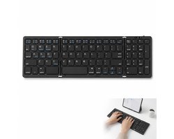Opvouwbaar Toetsenbord - Bluetooth Keyboard - Stabiele Verbinding - Stom - Lange Batterijduur - Voor Tablet Smartphone Laptop Pc Ios Android (zwart) — cadeau in Elektronica