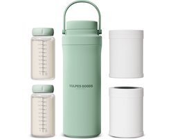 Vulpes Goods® BabyCare - Melkkoeler voor Onderweg - Draagbare Moedermelkkoeler - RVS Fles 750ml + 2x 300ml BPA-vrije Flesjes – Tot 24u Koeling – Draagbare Moedermelk Koeler – Zonder Stroom of IJs – Compact & Lekvrij — cadeau in Cadeau-ideeën