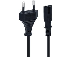 c7 kabel - 1,5 m zwarte stroomkabel - C7-draad Euro-stekker - C7 2-pins stroomkabel - stroomkabel 2 aderig - geschikt voor PS5 / PS4 / PS3 / Xbox Series X/S - zwart — cadeau in Cadeau-ideeën