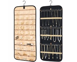 BOTC Sieraden Organizer - Opbergsysteem Tweezijdig - Sieraden Opbergers - Juwelendoos - Zwart — cadeau in Wonen & Interieur