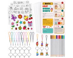 BOTC Krimpfolie set - 200-delig - Knutselen Krimpie Dimpie - Sieraden en sleutelhangers maken - Inclusief attributen en handleiding — cadeau in Hobby