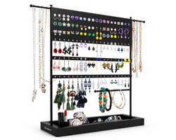 BOTC Sieradenhouder - Voor kettingen / armbanden / Oorbellen - Sieraden Organizer - Oorbellenrekje - Ketting houder - Zwart — cadeau in Wonen & Interieur