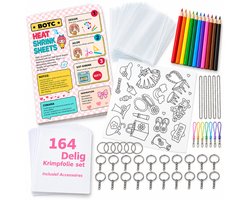 BOTC Krimpfolie set - 164-Delig Krimpie Dinkie Pakket - Knutselen Krimpie Dimpie - Sieraden en sleutelhangers maken — cadeau in Hobby