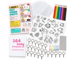 BOTC Krimpfolie set - 164-Delig Krimpie Dinkie Pakket - Knutselen Krimpie Dimpie - Sieraden en sleutelhangers maken — cadeau in Hobby