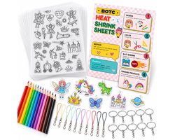 BOTC Krimpfolie set - 164-Delig Krimpie Dinkie Pakket - Krimpfolie Knutselpakketten - Krimpfolie vellen - Knutselen Krimpie Dimpie – Sieraden en sleutelhangers maken — cadeau in Hobby