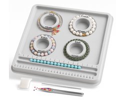 BOTC Kralenbord - Kralenplanken - Armband Sizer meetinstrument - 4 ronde groeven - Benodigdheden voor sieraden maken - Grijs — cadeau in Hobby