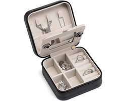 BOTC Sieradendoos - Sieraden Organiser met Spiegel - Cadeau voor Vrouwen en Meisjes - Zwart — cadeau in Sieraden