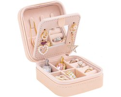 BOTC Sieradendoos - Sieraden Organiser met Spiegel - Cadeau voor Vrouwen en Meisjes - Roze — cadeau in Sieraden