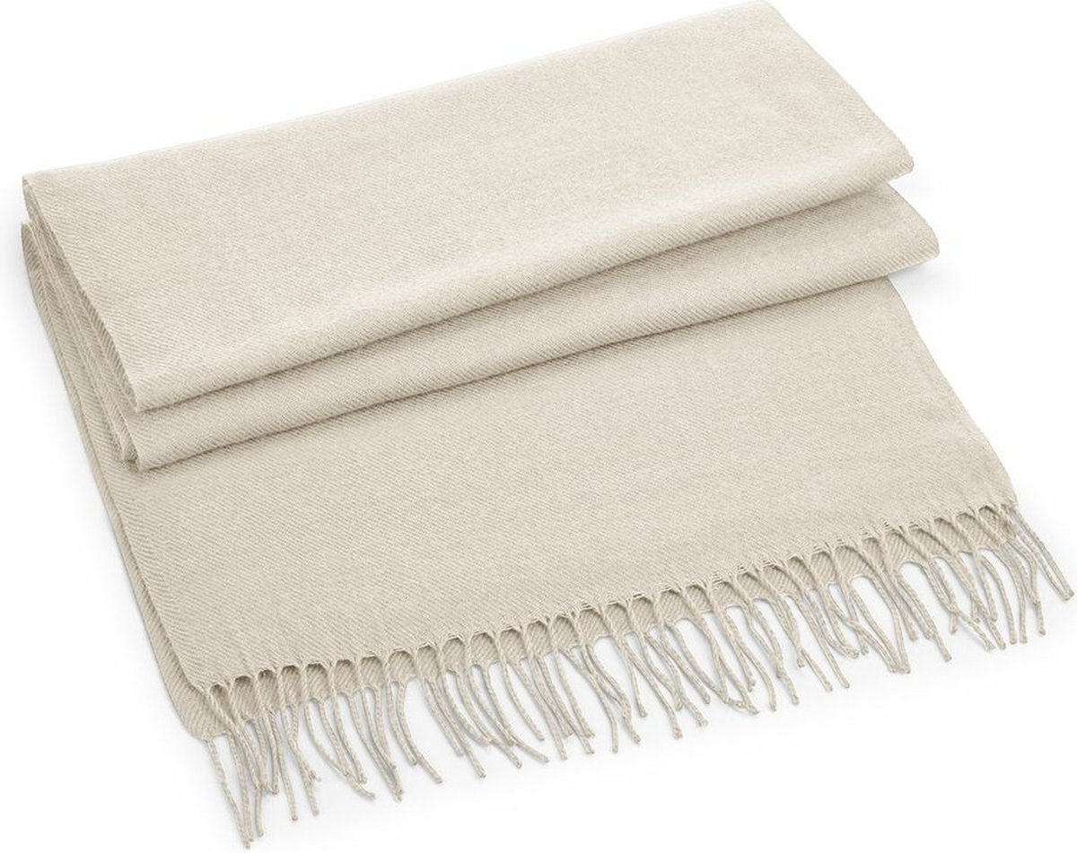 Fijn geweven - licht beige - volwassenen - polyacryl - klassiek - 186 x 47 cm