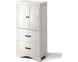 Xbro Keukenkast Vrijstaand met Verstelbare Planken – Met 2 Lades en 2 Deuren – Opbergkast – Voor Keuken, Eetkamer of Wasruimte – 60 x 30 x 110 cm – Wit — cadeau in Cadeau-ideeën