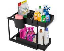 Syver Gootsteenkast Organizer - Keukenkast Organizer - In hoogte verstelbaar - Gootsteenkast - Inclusief microvezeldoekjes — cadeau in Cadeau-ideeën