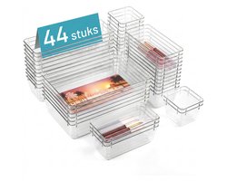 Somstyle Lade Organizer Bakjes - 44 Stuks - Bureau Accessoires - Keukenkast Ladeverdeler - Make Up Opbergbakjes - Transparant — cadeau in Cadeau-ideeën