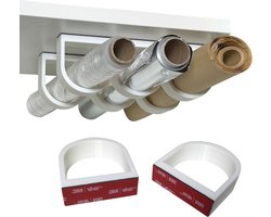 Keukenkast Organizer - Wit - 3 Sets - Vershoudfolie Houder - Bakpapier - Aluminiumfolie - Foliehouder - Zonder Boren — cadeau in Cadeau-ideeën