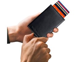 Walletstreet™ Leren Pasjeshouder met Rits – RFID Anti-Skim Portemonnee Heren & Dames – Uitschuifbare Cardholder – 12 Pasjes + Briefgeld – Compacte Luxe Creditcardhouder – Magneetsluiting – Cadeau voor Mannen en Vrouwen – Zwart — cadeau in Mode & Accessoires