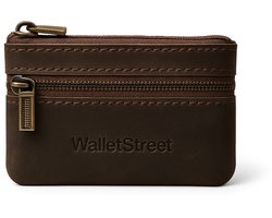 WalletStreet™ Genuine Leren Creditcardhouder – Compact Multifunctionele Mini Portemonnee & Pasjeshouder (15 Passen) – 2 Ritsen, Sleuteletui & Vak voor Kleingeld/Biljetten – Unisex Cadeau voor Mannen & Vrouwen – Espresso – Brown — cadeau in Mode & Accessoires