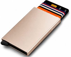 Walletstreet Pasjeshouder 8 pasjes Portemonnee, creditcardhouder Met RFID Technologie – Goud- voor mannen- Kaarthouder — cadeau in Mode & Accessoires