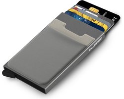 Walletstreet Uitschuifbare Pasjeshouder Plus 2 - Walletstreet Aluminium Creditcardhouder Card Protector Anti-Skim/ RFID Card Protector 7 Pasjes – Grijs/Grey — cadeau in Mode & Accessoires