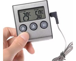 Boticz - 2-in-1 Magnetische Digitale Kern Thermometer Met Keuken Timer Alarm - Magnetische Vloeistof/Vlees Temperatuurmeter Met Meetsonde Draad & Kook Timer - 0-250 Graden Celcius — cadeau in Kookcadeaus