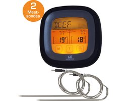 Master knives Digitale BBQ Thermometer met 2 Meetsondes - Vleesthermometer met Timer - Keukenthermometer tot 250 Graden — cadeau in Kookcadeaus