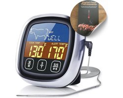 Digitale BBQ Thermometer - Tot 300°C - Waterdicht - Vlees- en Kookthermometer met Alarm & Timer - Inclusief Batterijen — cadeau in Kookcadeaus