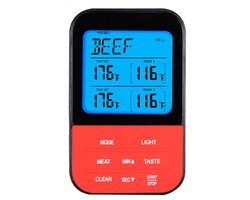 Thermometer - Grillthermometer - Draadloze vleesthermometer - Digitale bakthermometer - Magnetische thermometer met timer - LCD-scherm - Dubbele sonde - Kernthermometer - Steakoven - Tuingrill - Camping - Grillaccessoires — cadeau in Kookcadeaus