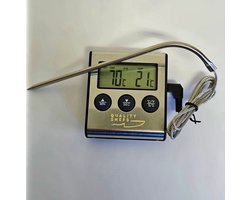 Qualitychefs digitale kernthermometer met timer en alarmfunctie — cadeau in Kookcadeaus