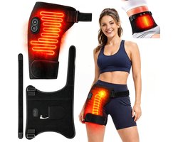 KZQ Draagbare heupverwarmer met vibratie en elektrische warmte - Instelbare warmtetherapie voor heup dij en billen - Met dubbele stroomopties voor thuis kantoor en fitness - Zwart — cadeau in Cadeau-ideeën