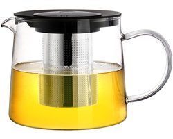 Unyqoos® Stijlvolle glazen theepot met roestvrijstalen filter en afneembare infuser — cadeau in Kookcadeaus