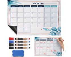 Teedz - Magnetische Weekplanner - Maandplanner voor Koelkast – 30x40 cm – Inclusief Markers en Wisser — cadeau in Kalenders & Planners