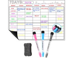 Weekplanner - Magnetische Planner - Magnetische Maandplanner - Whiteboard Magnetische Koelkastkalender - Whiteboard Magnetische Kalender voor op de koelkast, muur, keukendecoratie of boodschappenlijstje — cadeau in Kalenders & Planners