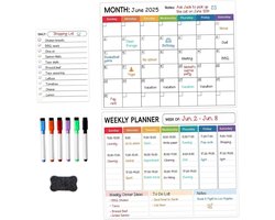 Magnetisch Whiteboard voor Koelkast - Uitwisbare Kalender Planner voor Week, Maand en Dag - Inclusief 6 Markers voor Keuken, Menu, To Do Lijst en Gezinsplanning — cadeau in Kalenders & Planners