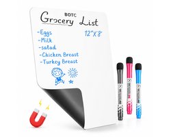 BOTC Magnetisch Whiteboard voor Koelkast - 23*30cm - Weekplanner - Memobord - Maandplanner - Wit — cadeau in Kalenders & Planners