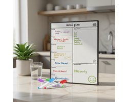 Magnetisch Whiteboard Weekplanner A3 voor Koelkast – Afwasbaar – Inclusief 4 Markers — cadeau in Kalenders & Planners