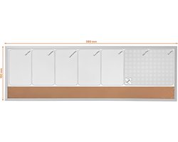 PromoHome Kleine Magnetische Weekplanner met Prikbord Kurk – Whiteboard Familie Planner – Droog Uitwisbaar – Wand of Koelkast – Inclusief Marker & Magneten – 58,5 x 19 cm — cadeau in Kalenders & Planners