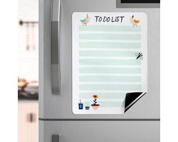Magnetische to-do-lijst - praktische dagplanner voor koelkast - 1 stuk - groen - A4 — cadeau in Kalenders & Planners