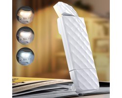 Leeslamp - Leeslampje - Boeklamp - Oplaadbaar leeslampje - USB - opvouwbare leeslamp - blauwlichtfilter - draagbaar studielampje - 500 mAh - wit — cadeau in Gadgets