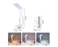 Oplaadbare LED klemlamp wit 700mAh | Opvouwbare draagbare mini boeklamp | Oogvriendelijk als leeslamp en compacte bureaulamp — cadeau in Gadgets