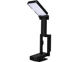 Oplaadbare LED klemlamp zwart 700mAh | Opvouwbare draagbare mini boeklamp | Oogvriendelijk als leeslamp en compacte bureaulamp — cadeau in Gadgets