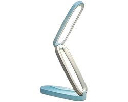 ZVD Blauw oplaadbare bureaulamp – Compacte, draadloze LED-leeslamp op batterijen voor kantoor en thuis; opvouwbaar en draagbaar, dimbaar met 3 kleurtemperaturen en instelbare helderheid. — cadeau in Gadgets