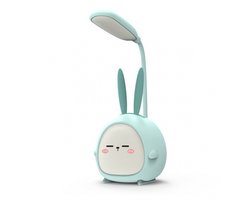 Mini draagbare LED-nachtlamp in de vorm van een konijn - Opvouwbare, oplaadbare leeslamp met USB-aansluiting - Geschikt voor slaapkamers en kinderkamers - Blauw konijn — cadeau in Spellen & Speelgoed