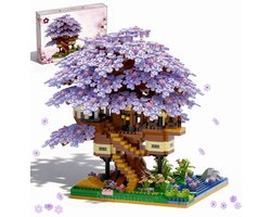 Namajunas - Mini Bouwspeelgoed - Bouwpakketten volwassenen - Bouwpakket kinderen - Boomhut Serie Collection - Botanical Bloemen - Bouwsets - Niet geschikt voor LEGO - 2229 bouwsteencadeaus - Paarse boomhut - Decoratie voor Huis, Pasen, Moederdag — cadeau in Spellen & Speelgoed