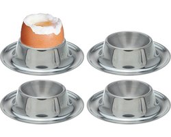 Eierdopjes van RVS - 4x stuks - 8 x 2,5 cm - Stapelbare eierdopjes - Elk weekend en met Pasen — cadeau in Cadeau-ideeën