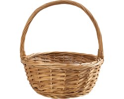 Creative Home Kleine Rieten Mand met Handvat | 22 x 22 x 26 cm | Cadeau Picnic Pasen Doos Decoratie | Paasmandje Handgeweven — cadeau in Wonen & Interieur